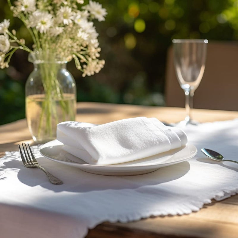 COTTON CRAFT White Dinner Napkins - Set of 12 Classic Pure Cotton Soft Cloth Napkins - Durable Washable Everyday Lunch Brunch Table Restaurant Wedding Party Gift Reusable Napkin - 17 x 17 inches - Image 4